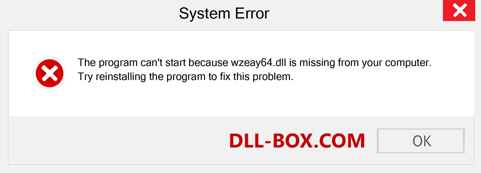  wzeay64.dll file is missing?. Download for Windows 7, 8, 10 - Fix  wzeay64 dll Missing Error on Windows, photos, images